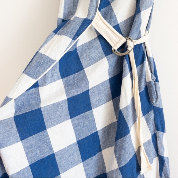 Maeve Anthropologie Cotton and Linen Asymmetrical Belted Gingham Midi Dress - Picture 7 of 15
